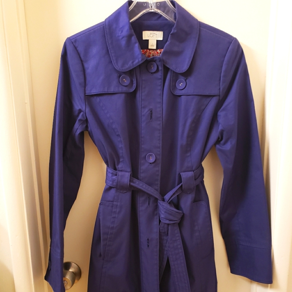 Violet Blue Ann Taylor Loft Trench Coat